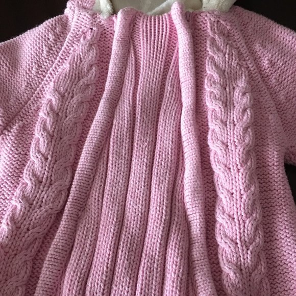 FADED GLORY Pink Cable Sweater Hooded Snow Suit - Picture 3 of 10